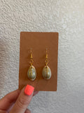 Green & Gold Shell Earrings