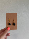 Small Black Shell Earrings